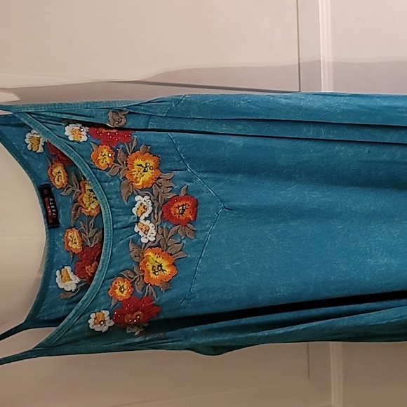 T Party NWOT BOHO Size L Uneven Hem Dress - Picture 5 of 6